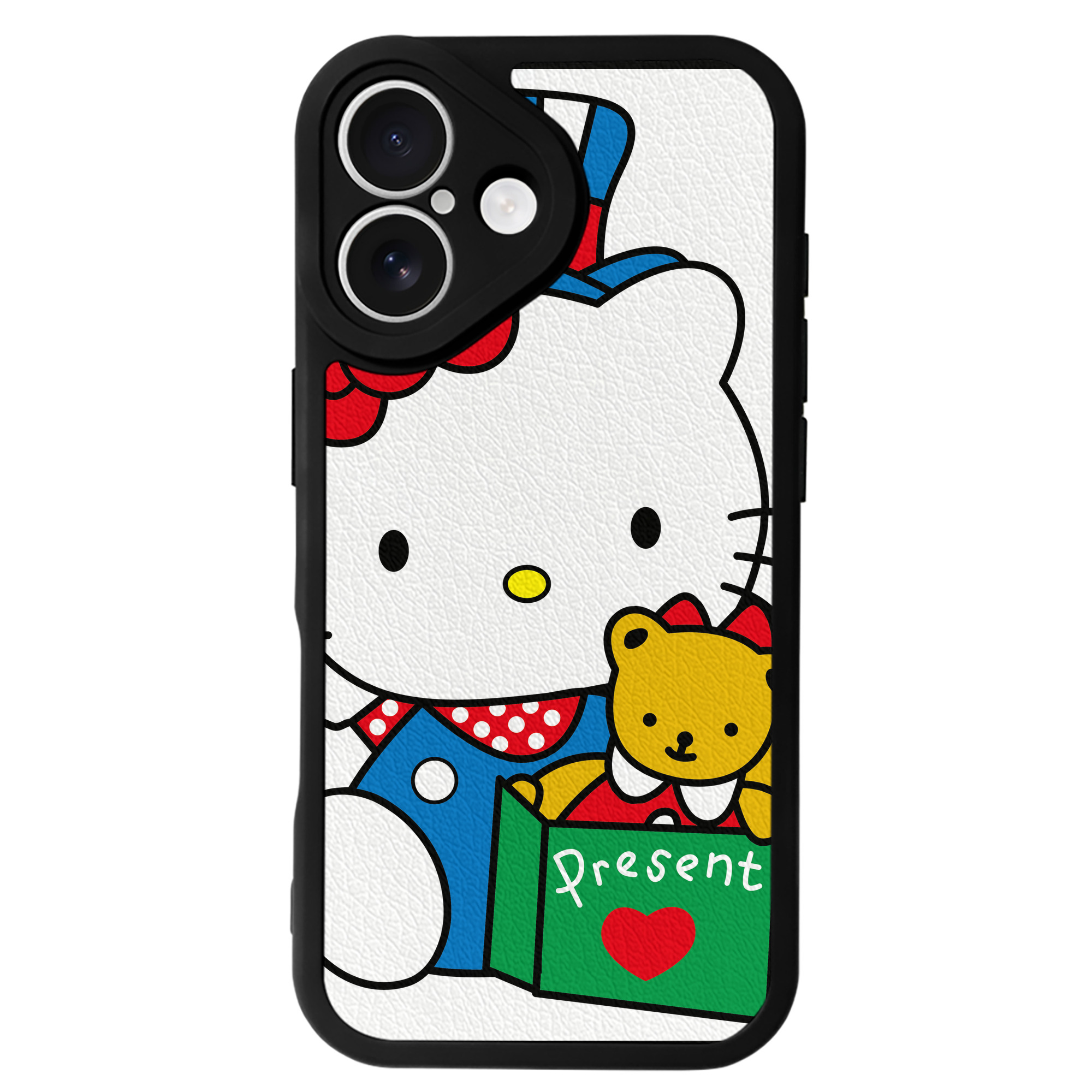 （画像用） Hello Kitty ハローキティ 【iPhone 16シリーズ対応】シリコンスマホケース（レザー調） 材質：シリコン